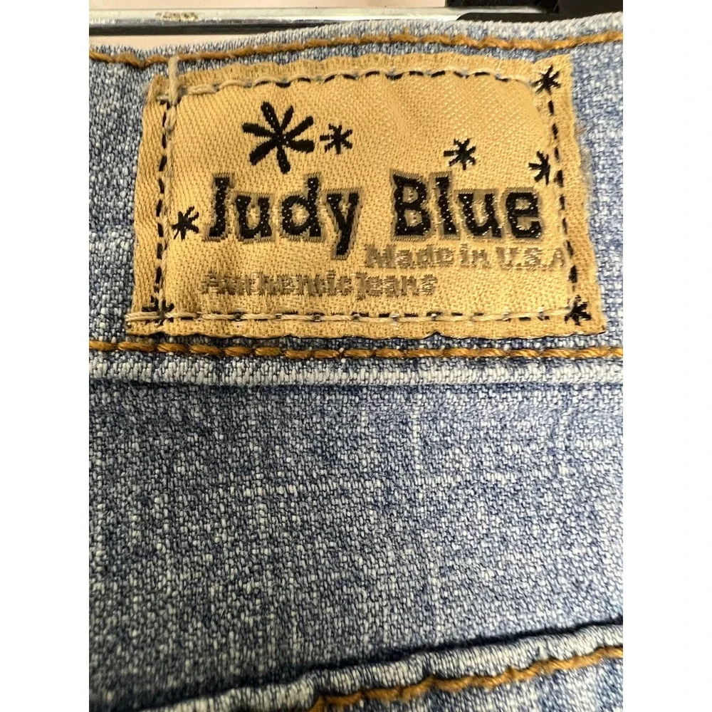 Judy Blue Womens Light Wash Flare‎ Leg Denim Jeans Embroidered Back Pockets 15